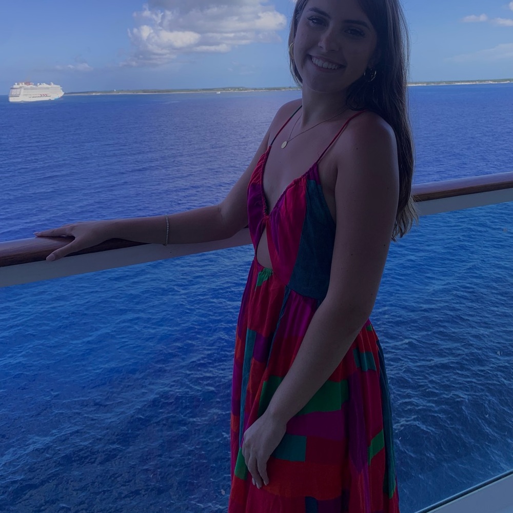 Anthropologie alani maxi cover up dress in red motif